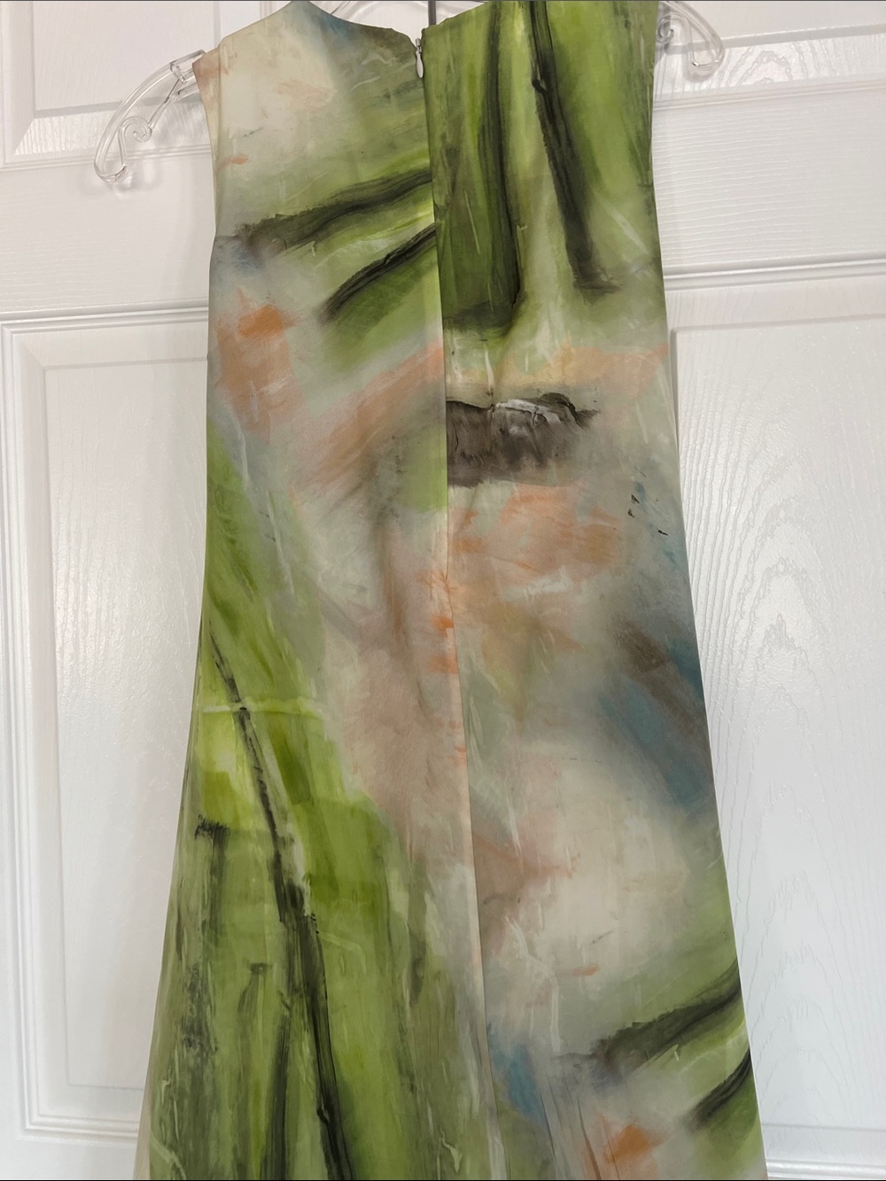 COS Asymmetrical Sleeveless Midi Dress in Green and Blue Watercolor - Picture 13 of 17